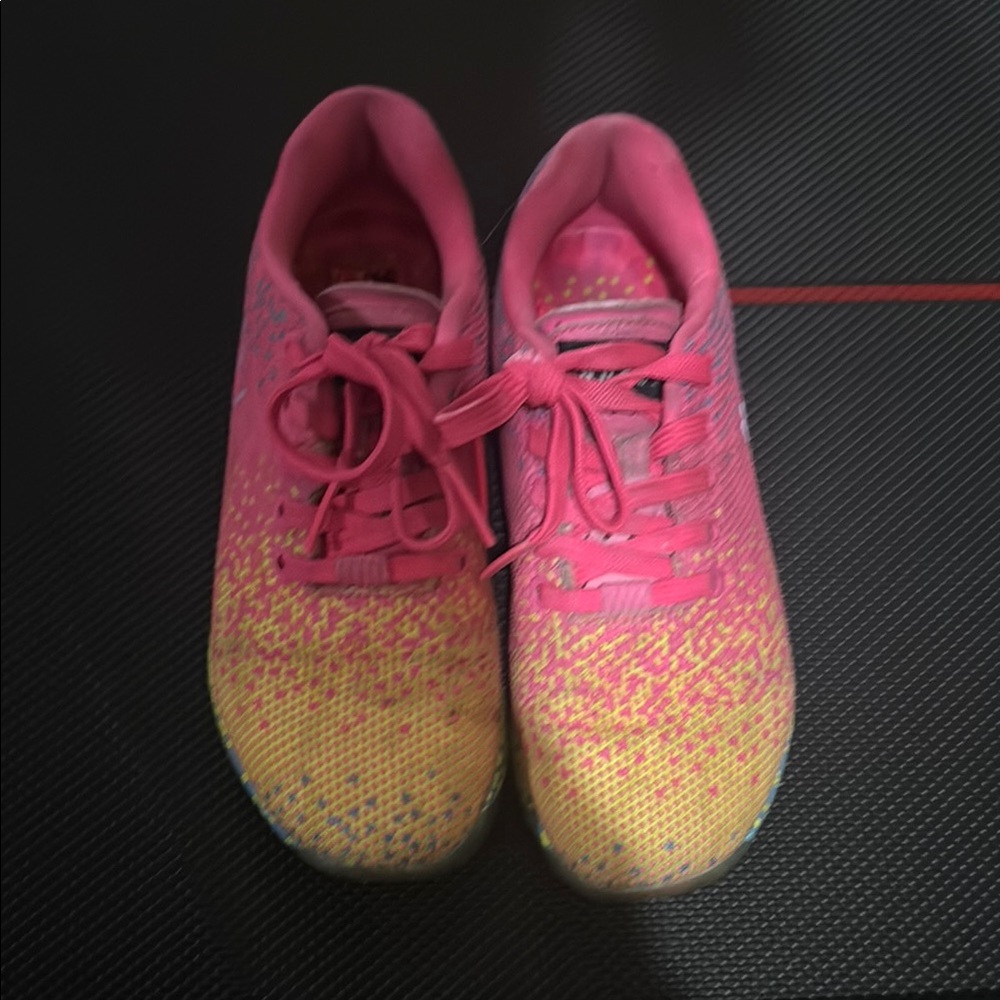 Colorful Athletic Sneakers - Pink and Yellow